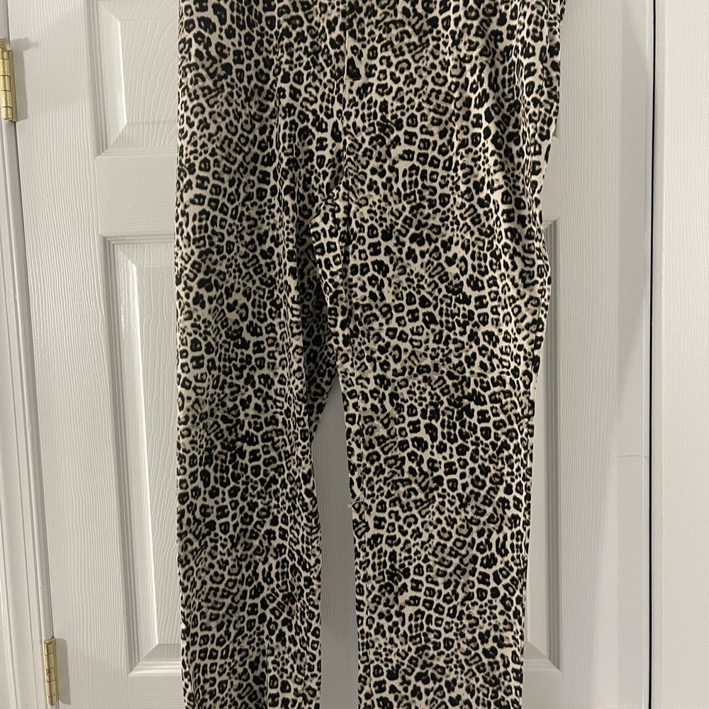 Straight leg jeans with animal print